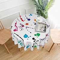 Abstract Paint Splashes Print Round Tablecloth 60 Inch Table Cloth Circular Table Cover for Dining Kitchen Banquet Dinner