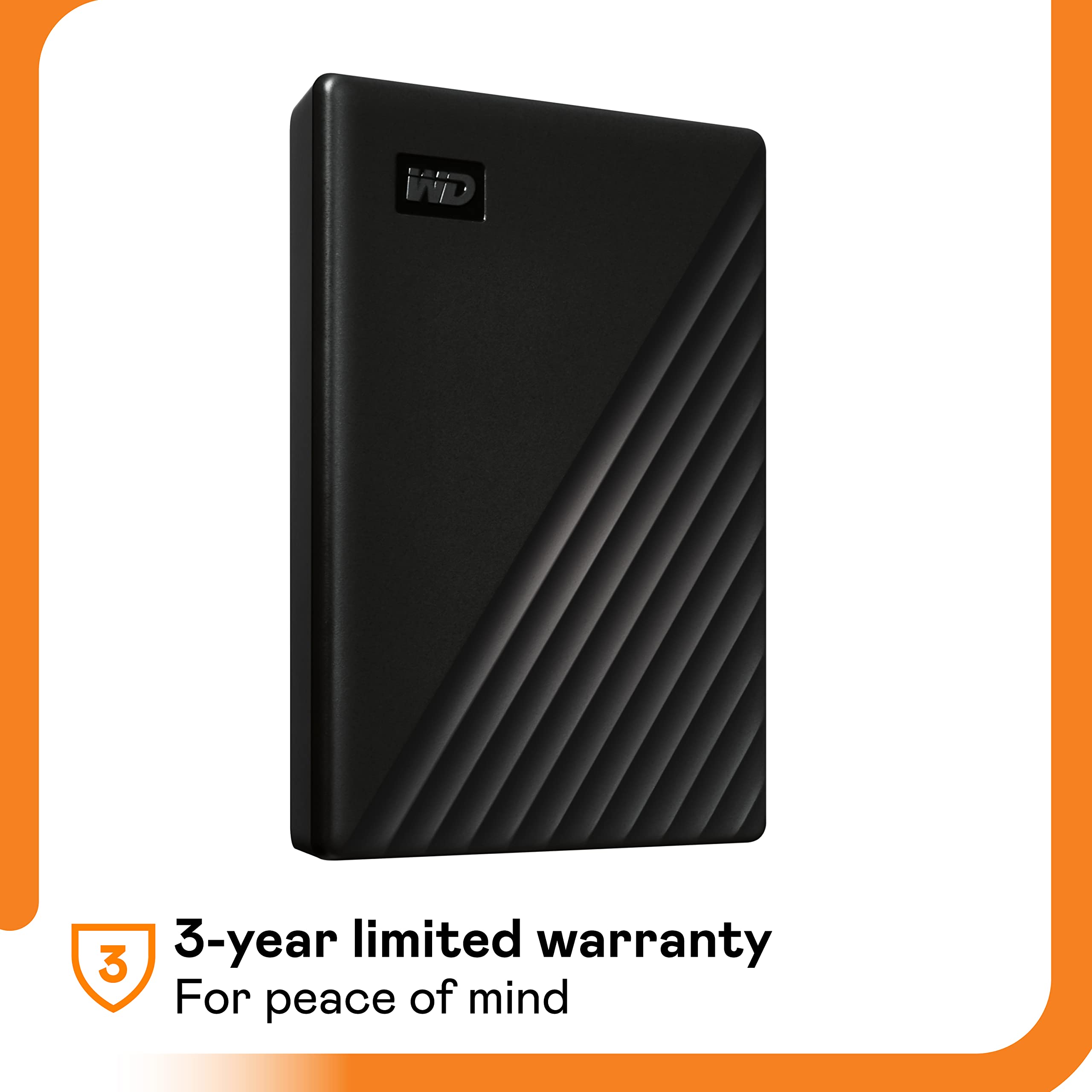 WD 1TB My Passport Portable External Hard Drive with backup software and password protection, Black - WDBYVG0010BBK-WESN