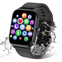 TORJALPH Smart Watch for Men Women Compatible with iPhone Samsung Android Phone 1.69 inch Full Touch Screen IP68 Waterproof Bluetooh Fitness Tracker Heart Rate / Sleep Monitor, Black