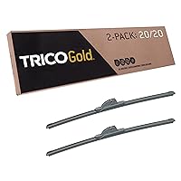TRICO Gold™ (18-2020) 20 & 20 Inch Pack of 2 Automotive Replacement Windshield Wiper Blades for My Car Premium All Weather Beam Blade for Select Vehicle Models