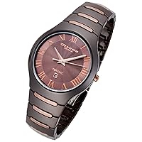 by Rougois Empire Series Chocolate Rose Gold Trim Ceramic Watch