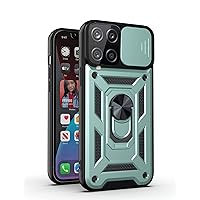 Case for Samsung Galaxy S20 FE, Military Grad Armor with Slide Camera Cover and Magnetic Car Mount Ring Kickstand, Dark Green