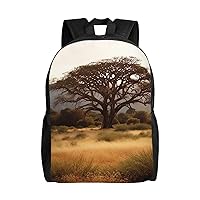 Laptop Backpack for Women Men Lightweight Daypack With Side Mesh Pockets Africa Tree Backpacks