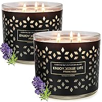 3 Wick Candles for Home Scented Soy Wax Large Jar Candles Gifts for Women Stress Relief Aromatherapy Lavender Candle 29.2 OZ 250 Hours 2 Pack