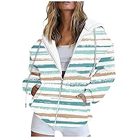 Womens Zip Up Hoodies Long Sleeve Fall Oversized Tie Dye Weatshirts Fleece Y2K Jacket Coat With Pockets