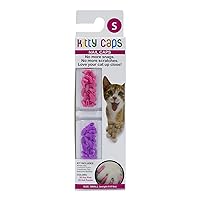 Nail Caps for Cats | Safe, Stylish & Humane Alternative to Declawing | Covers Cat Claws, Stops Snags and Scratches, Small (6-8 lbs), Hot Purple & Hot Pink (Pack of 1)
