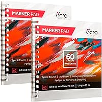  Marker Pads Art Sketchbook, Ohuhu 8.9x8.3 Portable Square  Size, 120 LB/200 GSM Drawing Papers, 60 Sheets/120 Pages, Spiral Bound  Sketch Book for Alcohol Markers Christmas Gift