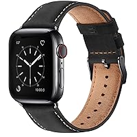 SUNFWR Leather Bands Compatible with Apple Watch Band 49mm 45mm 44mm 42mm for Men Women, Top Grain Genuine Leather Replacement Strap for iWatch Ultra2 Ultra SE2 SE Series 9 8 7 6 5 4 3 2 1