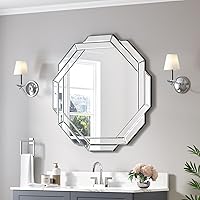 Mirror Wall Decor-31.5”X31.5” Beveled Edge Frameless Mirror for Bathroom, Vanity, Bedroom, Living Room and Enterway