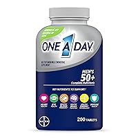 One A Day Men’s 50+ Healthy Advantage Multivitamin, Multivitamin for Men with Vitamins A, C, E, B6, B12, Calcium and Vitamin D, Tablet, 200 Count (Pack of 1)