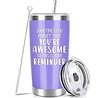 Gifts for Women Her Mom Friends Wife-20 OZ Tumbler Cup with Straws, Lids- Birthday,Christmas,Valentines Day Inspirational Purple Gifts Stocking Stuffers for Best Friend Female Sister Daughter Coworker