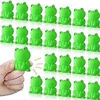 24 Pcs Passover Frogs Toys, Rubber Frogs Squeak Floating Frog Baby Shower Toys Rubber Bath Toy Passover Green Frogs Toys for Bathtub Swimming Pesach Seder Table Decoration Boys Girls