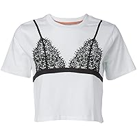 French Connection Women's Short Sleeves Graphic Crop Top