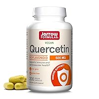 Jarrow Formulas Quercetin 500 mg, Dietary Supplement, Antioxidant Support for Cardiovascular and Immune Health, 200 Veggie Capsules, 200 Day Supply