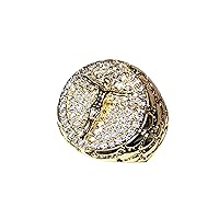 NUGGET JESUS Pinky 14k Gold Finish CZ Iced Out Ring for Men Hip Hop - MEN'S CZ RING, PERFECT RING, WEDDING RINGS, PROMISE RING, CZ ENGAGEMENT RING, WEDDING BANDS Size 6-10 Prime Delivery