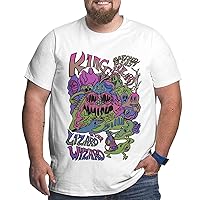 Mens T Shirt King Gizzard and Lizard Wizard Big Size Short Sleeve Shirts Fashion Large Size Tee White