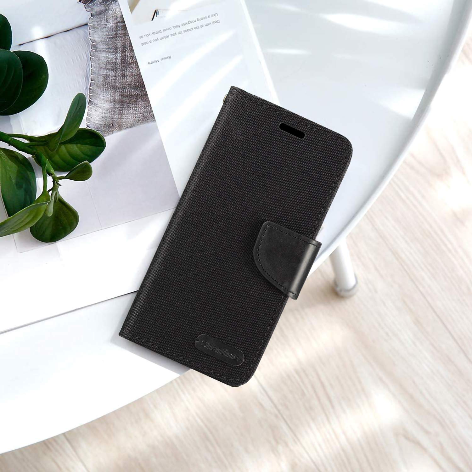 Shantime for Asus ROG Phone 6 Pro Case, Oxford Leather Wallet Case with Soft TPU Back Cover Magnet Flip (6.78”), Black