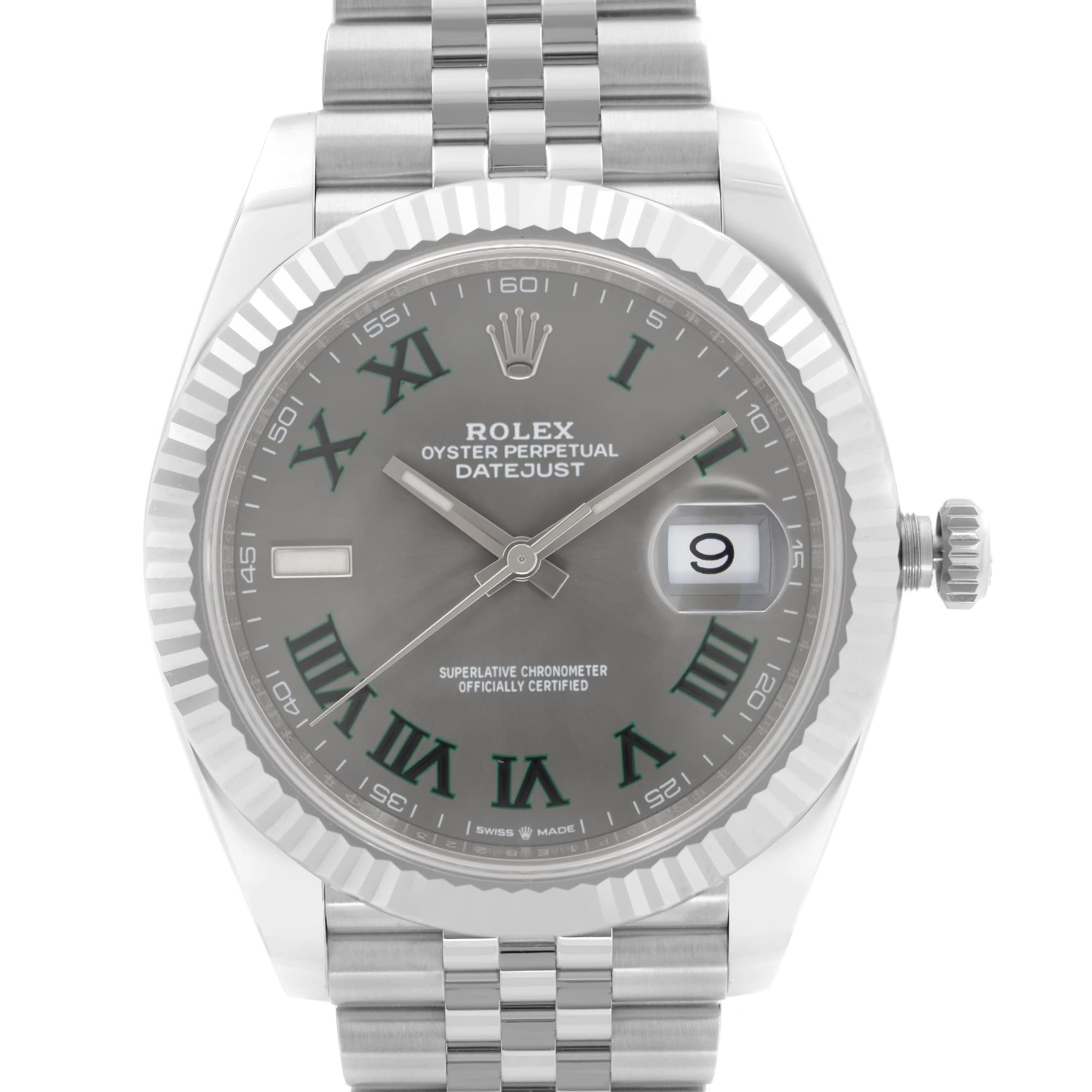Rolex Datejust 41 Slate Dial Automatic Men's Steel and White Gold Jubilee Watch 126334GYRO