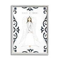 Stupell Industries Angel of Caring Hospital Doctor with Wings, Designed by Cindy Shamp Gray Framed Wall Art, 11 x 14, White