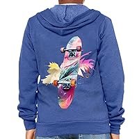Skateboard Painting Kids' Full-Zip Hoodie - Multicolor Hooded Sweatshirt - Colorful Kids' Hoodie