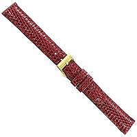 14mm Morllato Genuine Certified Lizard Red Stitched Padded Watch Band 718
