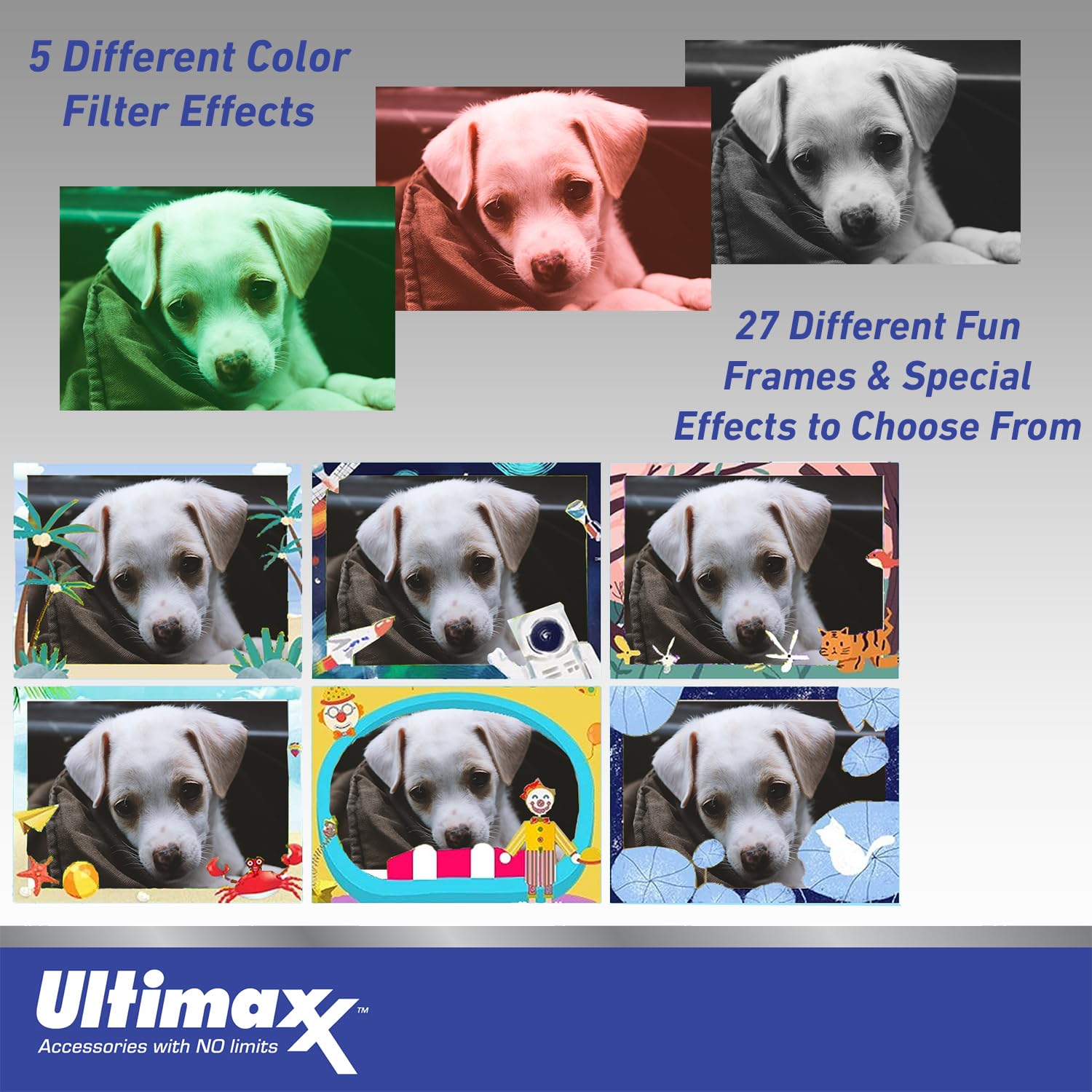 Ultimaxx Essential Kid’s Digital Camera Bundle (Blue) - Includes: 32GB microSD Card, High-Speed Memory Card Reader with Internal microSD Slot, Lanyard, Microfiber Cloth & More (6pc Bundle)