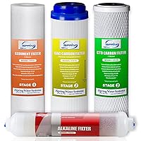 F4AK 6-Month Prefilter and Alkaline Replacement Supply Filter Cartridge Pack Set for 5 and 6-Stage Standard Reverse Osmosis RO Systems