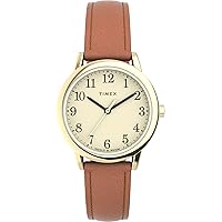 Timex Women's Easy Reader 30mm Watch - Brown Strap Cream Dial Gold-Tone Case