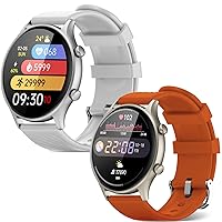 Blood Pressure Watches, Grey Smart Watch Bundle with Orange Smartwatch