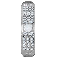 Philips Remote Control for Samsung, Vizio, LG, Sony, Sharp, Apple TV, TCL, Panasonic, Streaming Players, Blu-ray, DVD, and More, 8 Device, Backlit, Brushed Graphite, SRP8121G/27