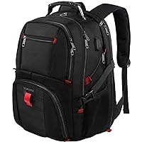 Travel Backpack, Extra Large 50L Laptop Backpacks for Men Women, Water Resistant College School Bookbag Airline Approved Business Work Bag with USB Charging Port Fits 17 Inch Computer, Black