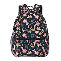 Cute Axolotl Large Backpack For Men Women Personalized Laptop Tablet Travel Daypacks Shoulder Bag