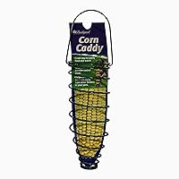 Corn Caddy Squirrel Feeder, Metal Holder for Corn, Fruit Slices, Suet, or Nesting Materials, Hanging Corn Holder for Squirrels