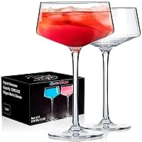 PARACITY Martini Glasses, Coupe Glasses, Cocktails Glasses of Hand Blown, Perfect for Cocktails, Martinis, Margaritas, Parties, Catering Boxes and Gifts（8 oz/240ml） (Set of 2)