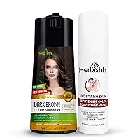 Hair Color Shampoo for Gray Hair Dark Brown 400 Ml + Underarm Cream, Dark Spot Corrector Cream 100 gm