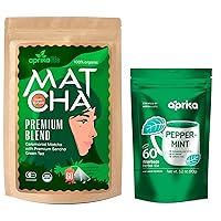 Japanese Matcha Green Tea Bags + Pure Peppermint Tea Bags by Aprika Life