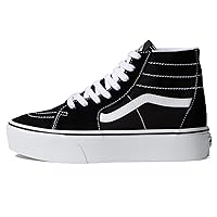 Vans Men's Sk8-Hi Tapered Stackform Shoes, Canvas Black/True White, Size 7