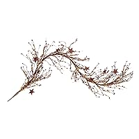 CWI Gifts Pip Berry and Star Garland, 40-Inch, Burgundy/Old Gold