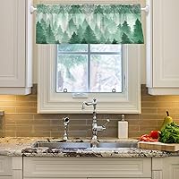 Forest Valance Curtain for Window,Foggy Forest Valance Blackout Window Treatment Valances Rod Pocket Kitchen Curtain Valances 54x18 inch,1