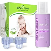 Easy@Home 40 Ovulation Test and 10 Pregnancy Test Strips + Cups + Premom Fertility Lubricant 2 Fl Oz