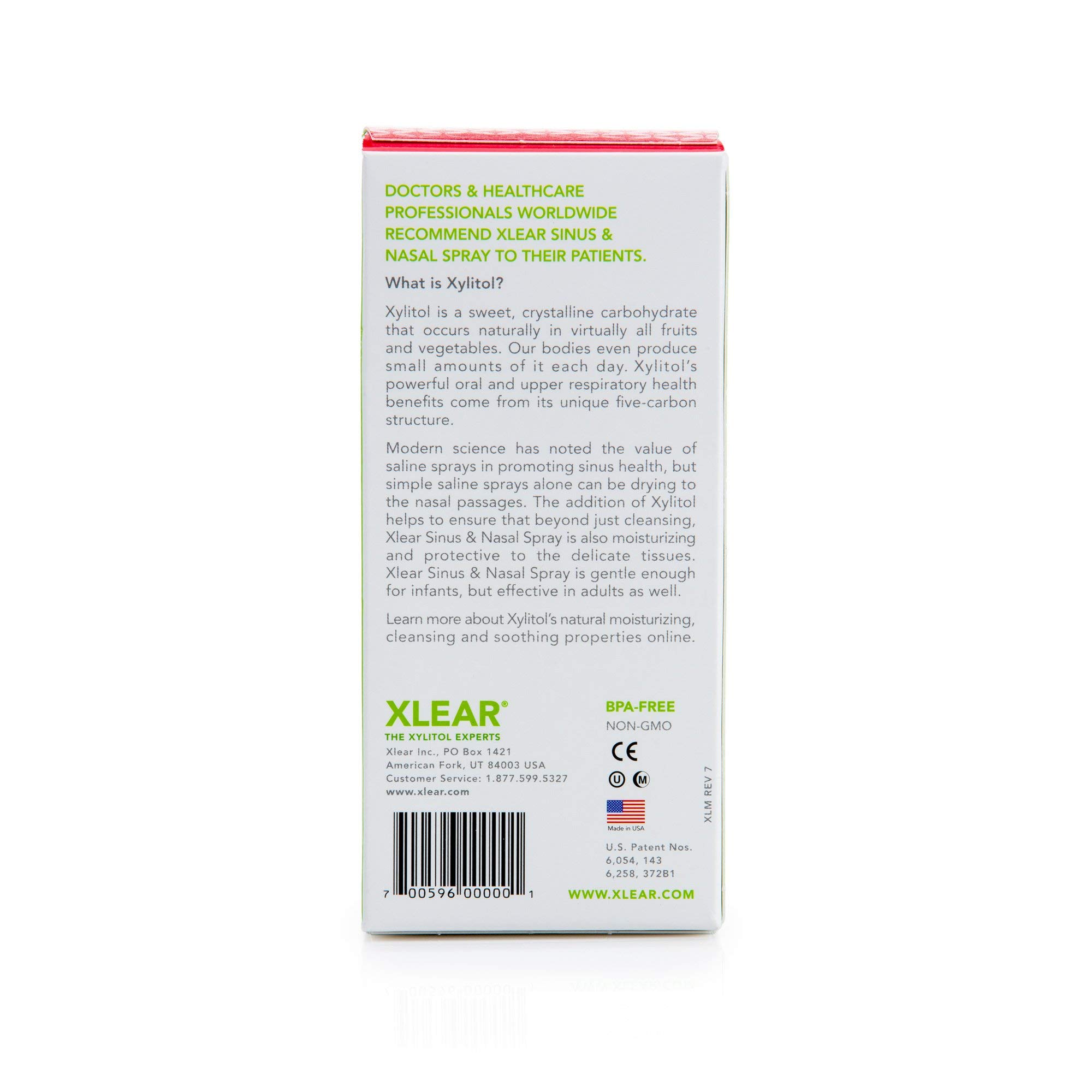 Xlear Nasal Spray, Natural Saline Nasal Spray with Xylitol, Nose Moisturizer for Kids and Adults, 1.5 fl oz (Pack of 3)