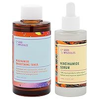 Good Molecules Niacinamide Texture and Pore Refining Set - Niacinamide Brightening Toner and B3 Facial Serum for Enlarged Pores, Tone, Texture, Brightening, Clearing, Hydrating - Skin Care for Face
