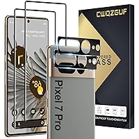 CWQZGUF Pixel 7 Pro Screen Protector [2+2 Pack] Camera Lens Protector, Fingerprint Unlock Support, HD Tempered Glass, Touch Sensitive, Anti Scratch, for Google Pixel 7 Pro 5G Glass Screen Protector