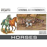 General Accoutrements - Horses (18 Multi Part Hard Plastic 28mm Figures)……