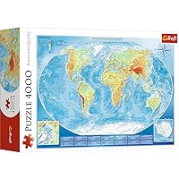 Trefl Large Physical map of The World 4000 Piece Jigsaw Puzzle Red 54