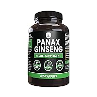 Panax Ginseng (365 Capsules) No Magnesium Or Rice Fillers, Always Pure, Lab Verified