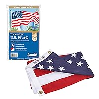 American Flag 4x6 ft. Tough-Tex The Strongest, Longest Lasting Flag by Annin Flagmakers, 100% Made in USA with Sewn Stripes, Embroidered Stars and Brass Grommets. Model 2720
