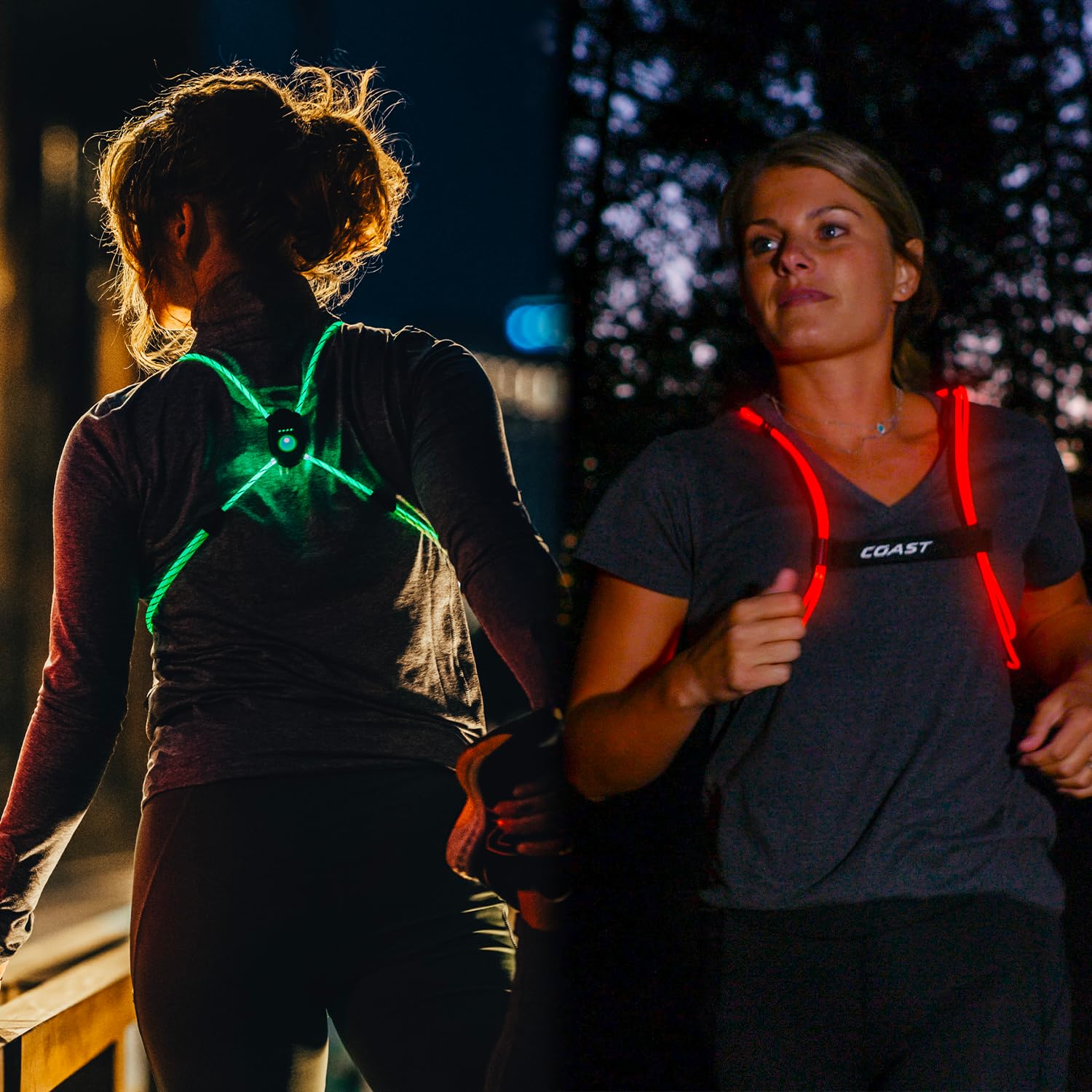 COAST LH150 Rechargeable LED Hi-Vis Lighted Vest, 6+ Color Modes, Reflective, Ultralight, One Size Fits Most