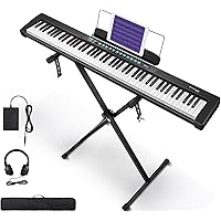 Starfavor Digital Piano Keyboard with Semi-Weighted Piano, E Piano 88 Keys with X Stand, Sustain Pedal, and Carrying Case, Portable Electronic Keyboards for Beginners Children SEK-88A