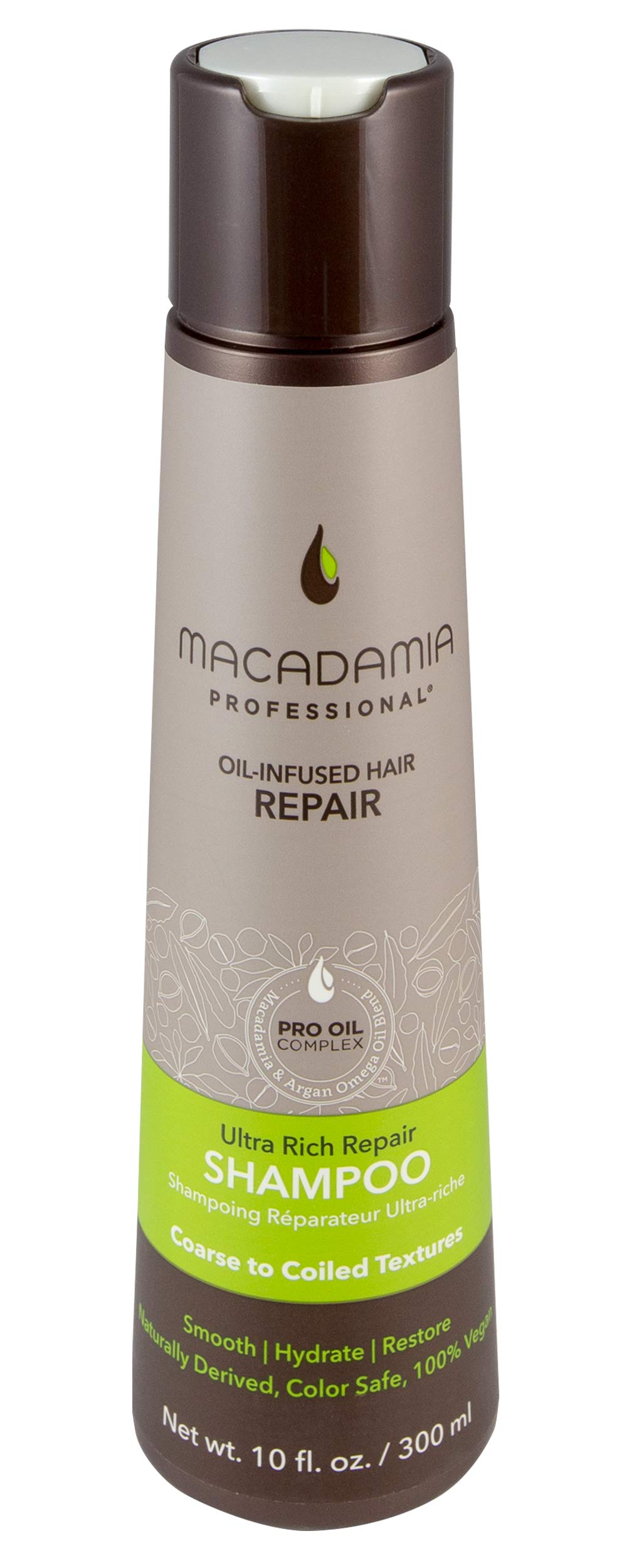 Macadamia Professional Hair Care Sulfate & Paraben Free Natural Organic Cruelty-Free Vegan Hair Products Ultra Rich Hair Repair Shampoo, 10oz (packaging may vary)